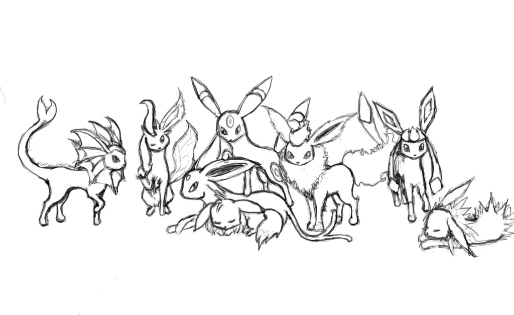 Desenhos de Pokemon Eevee Para Colorir 32