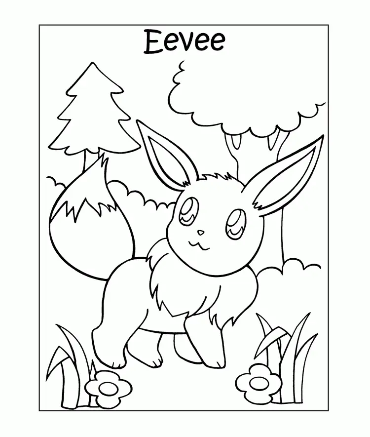 Desenhos de Pokemon Eevee Para Colorir 34