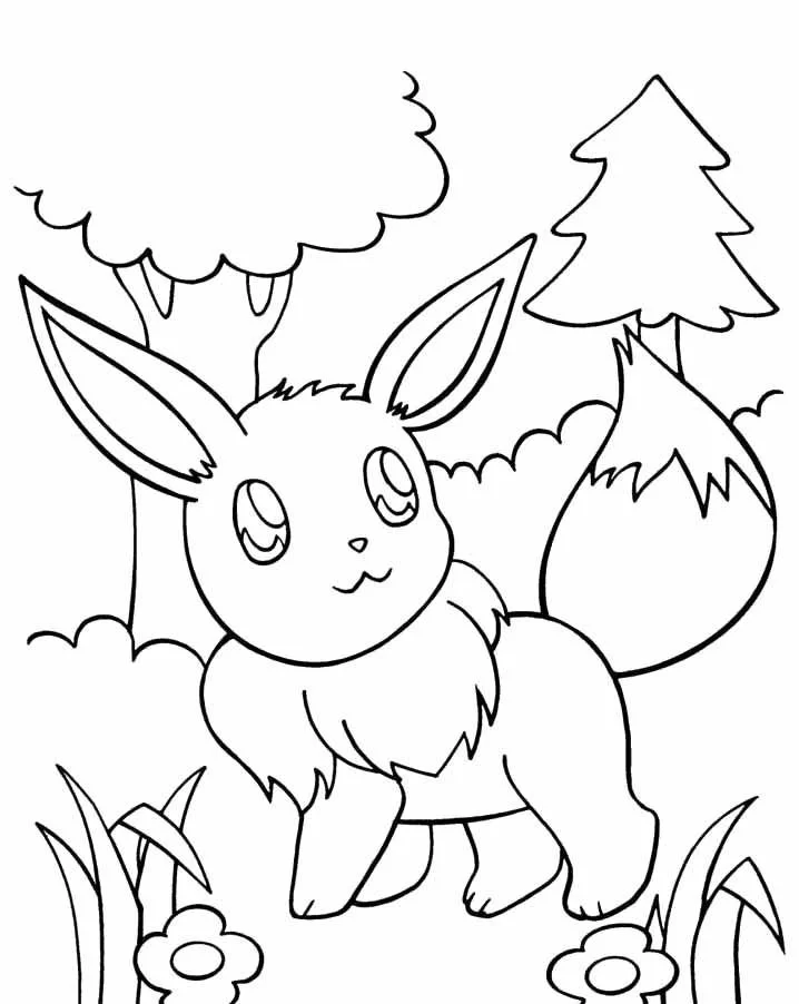 Desenhos de Pokemon Eevee Para Colorir 4