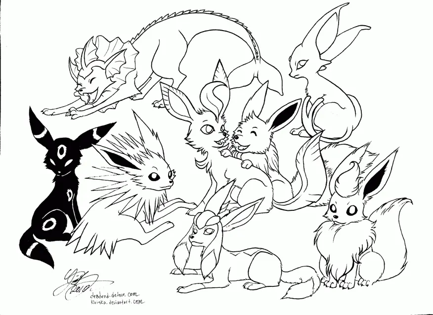 Desenhos de Pokemon Eevee Para Colorir 9