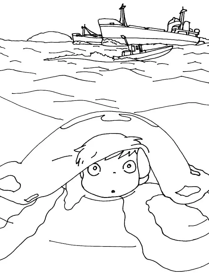 Desenhos de Ponyo Para Colorir 15