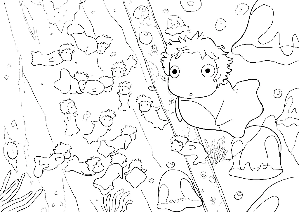 Desenhos de Ponyo Para Colorir 7