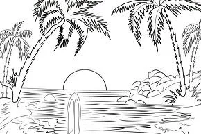 Desenhos de Praia Para Colorir 1