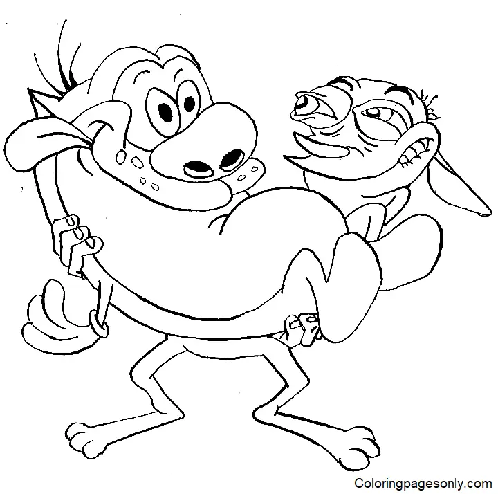 Desenhos de Ren e Stimpy Para Colorir 10