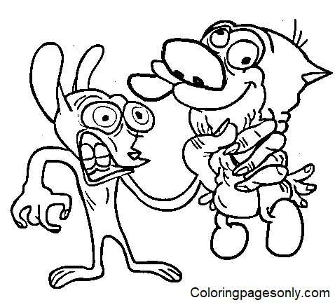 Desenhos de Ren e Stimpy Para Colorir 12