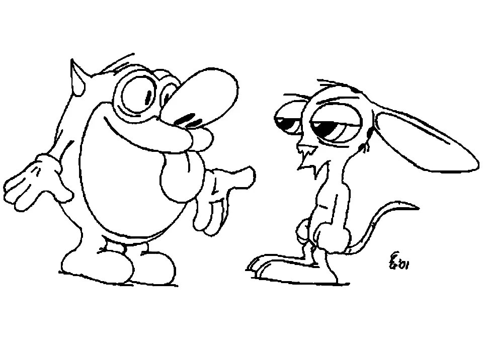 Desenhos de Ren e Stimpy Para Colorir 21