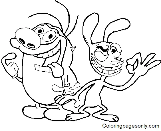 Desenhos de Ren e Stimpy Para Colorir 9