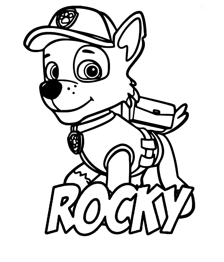 Desenhos de Rocky da Patrulha canina Para Colorir 26