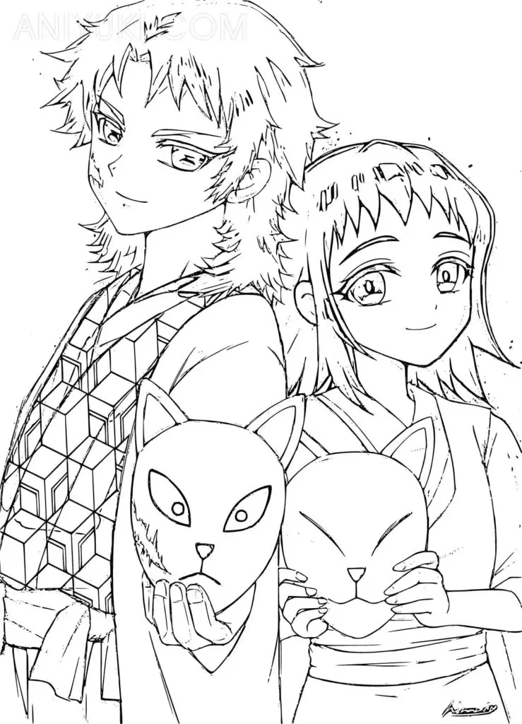 Desenhos de Sabito de Demon Slayer Para Colorir 7