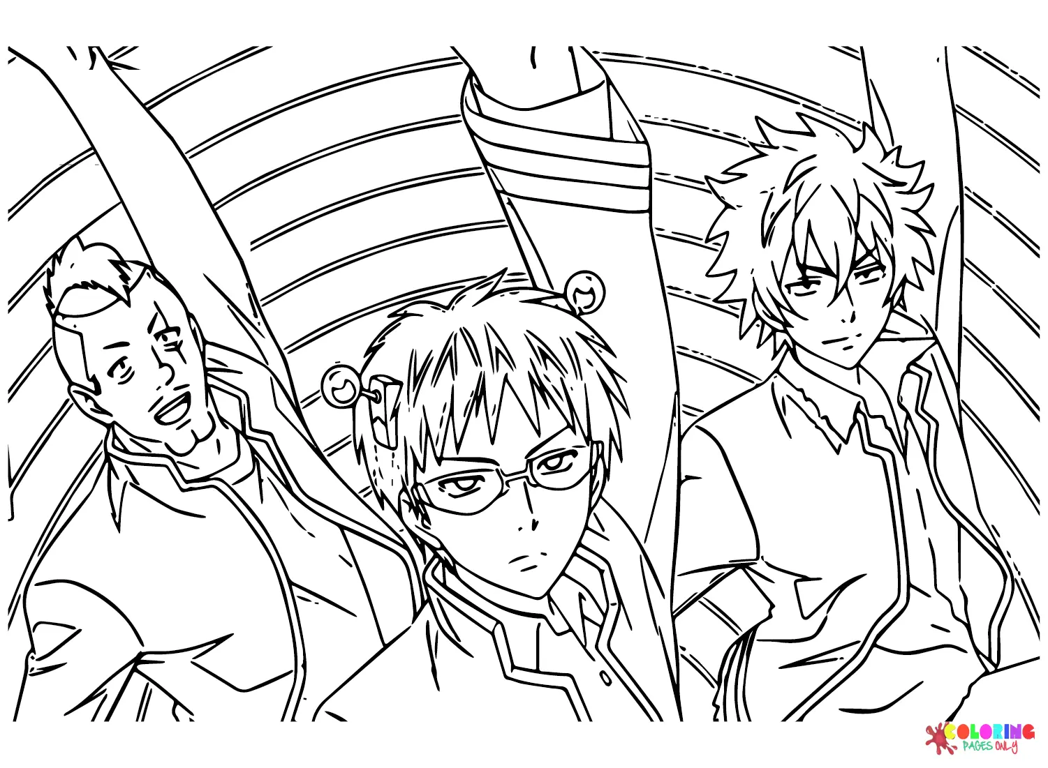 Desenhos de Saiki Kusuo Para Colorir 10