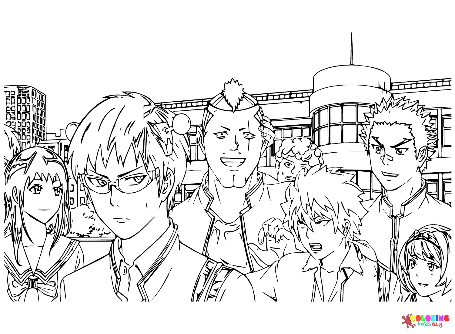 Desenhos de Saiki Kusuo Para Colorir 6