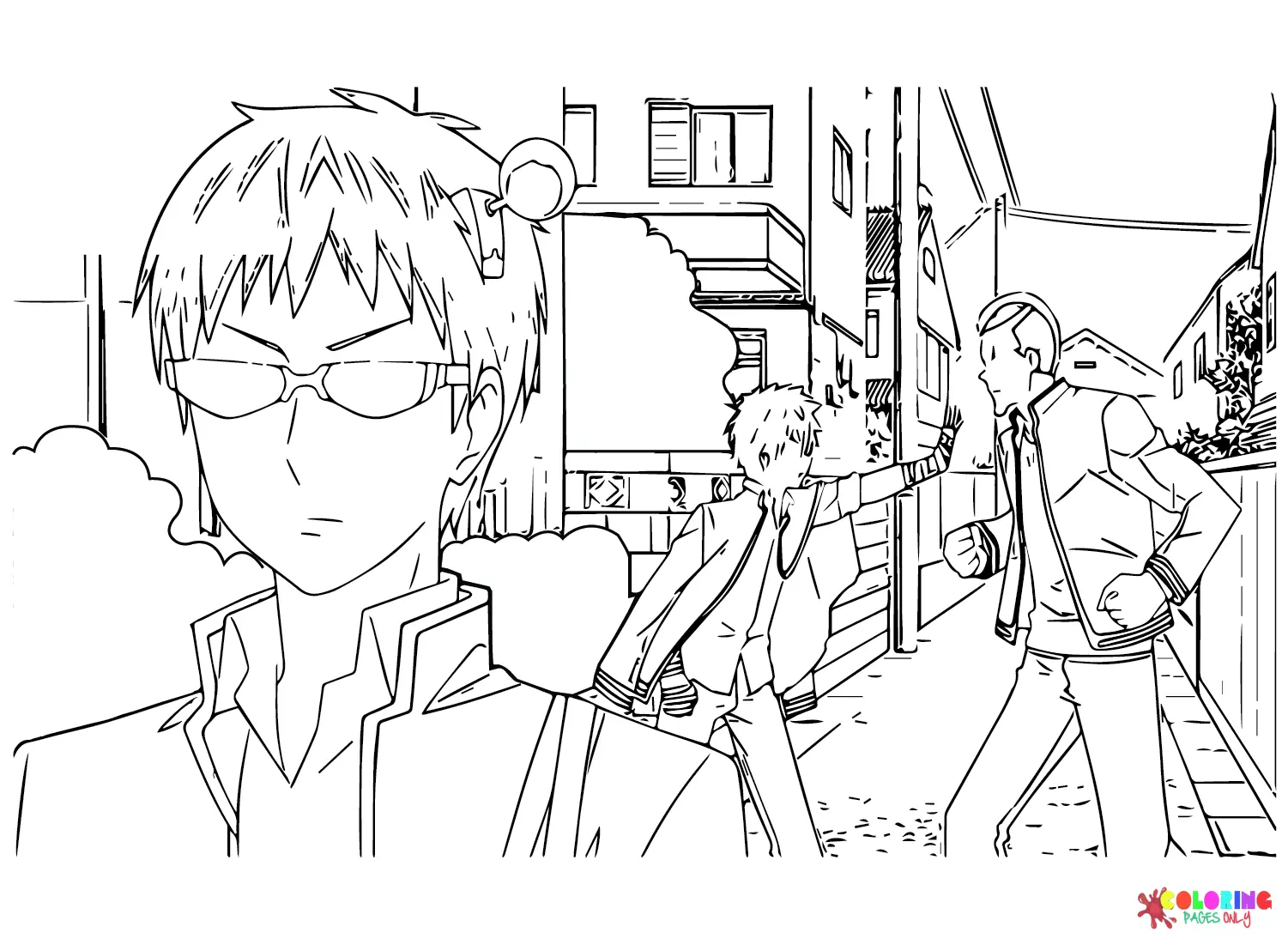 Desenhos de Saiki Kusuo Para Colorir 7