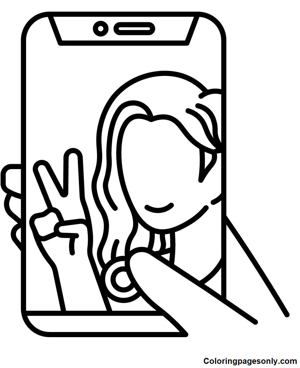 Desenhos de Selfie Para Colorir 15