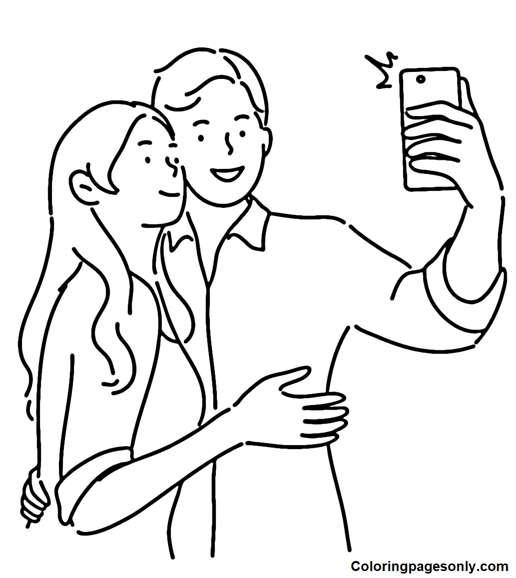 Desenhos de Selfie Para Colorir 17