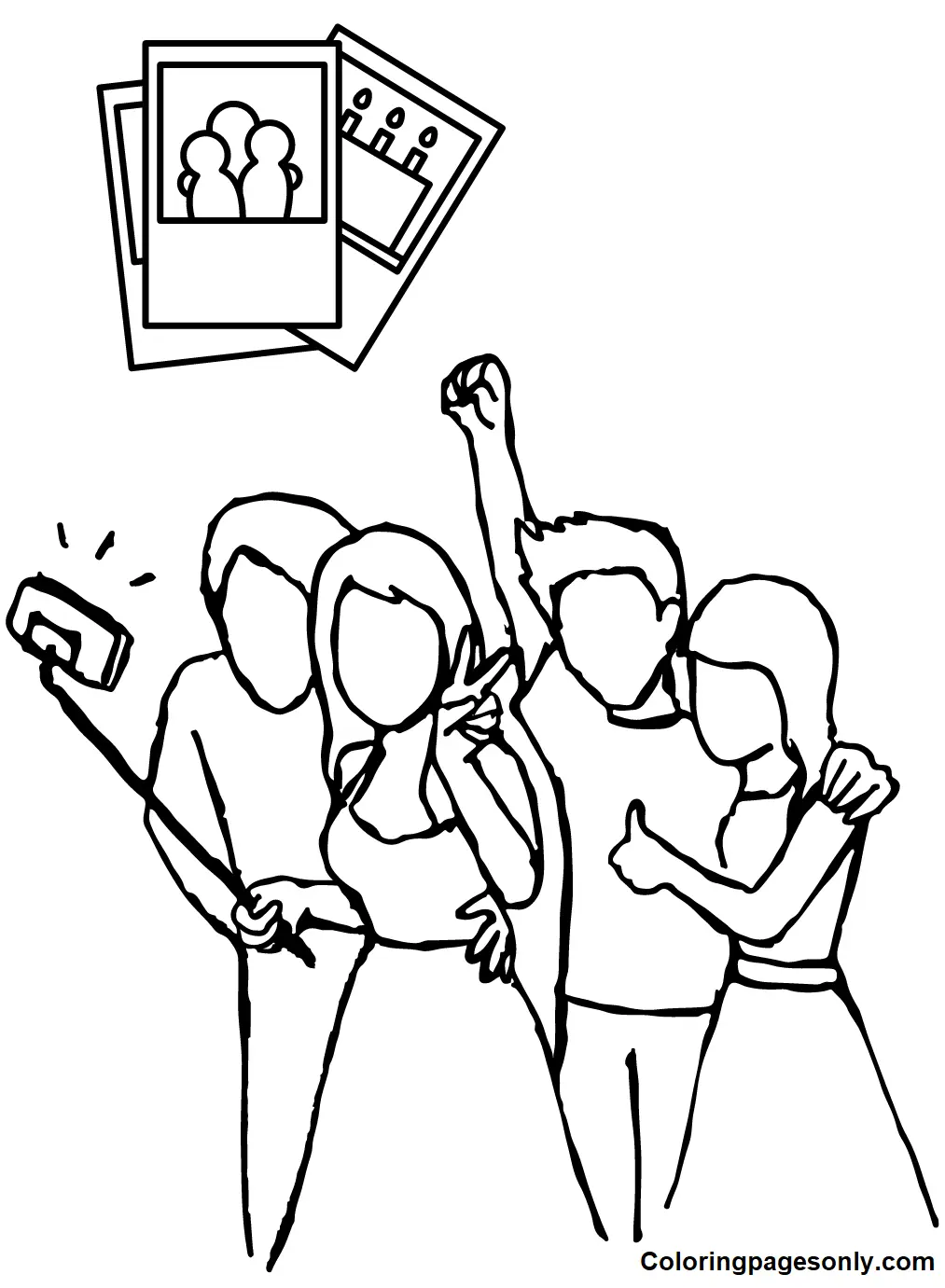 Desenhos de Selfie Para Colorir 19