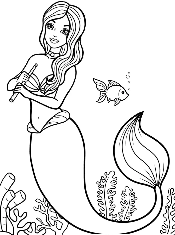 Desenhos de sereia Para Colorir 17