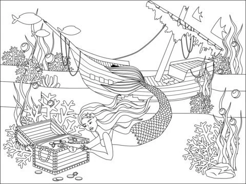 Desenhos de sereia Para Colorir 43