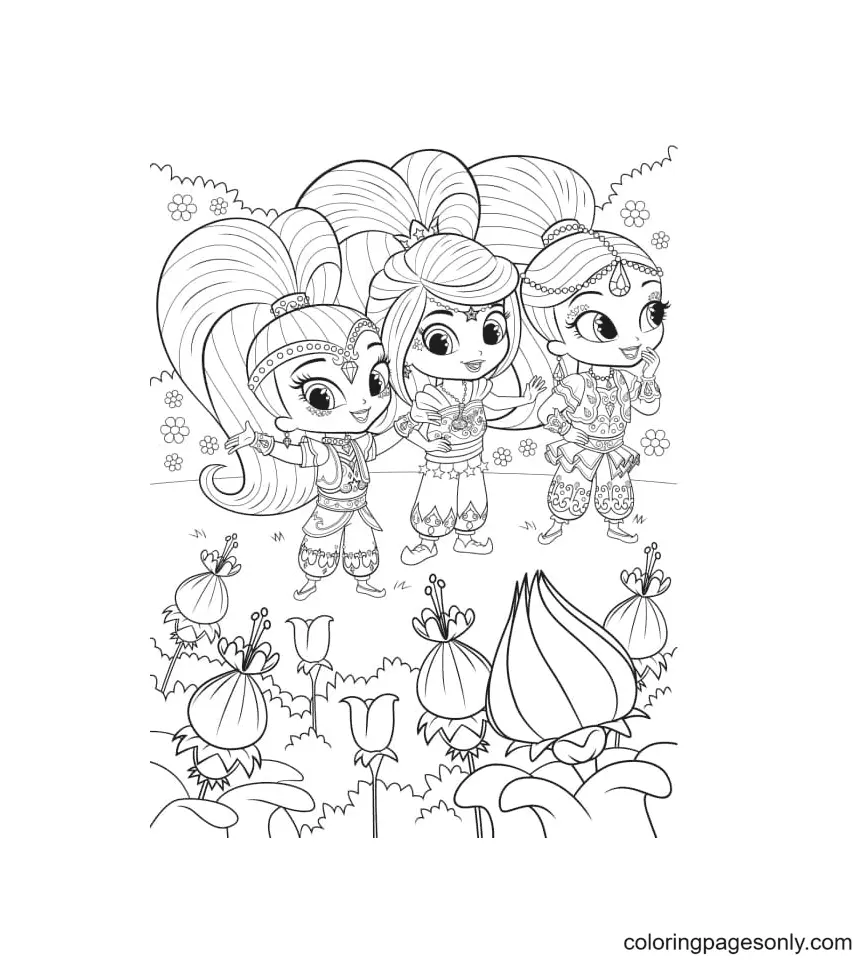 Desenhos de Shimmer e Shine Para Colorir 1