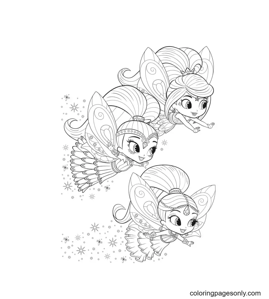 Desenhos de Shimmer e Shine Para Colorir 18