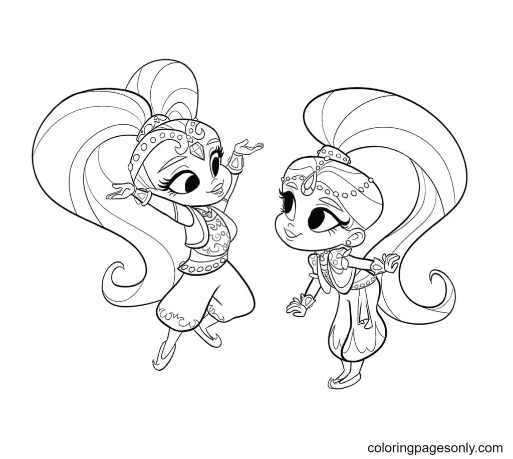 Desenhos de Shimmer e Shine Para Colorir 21