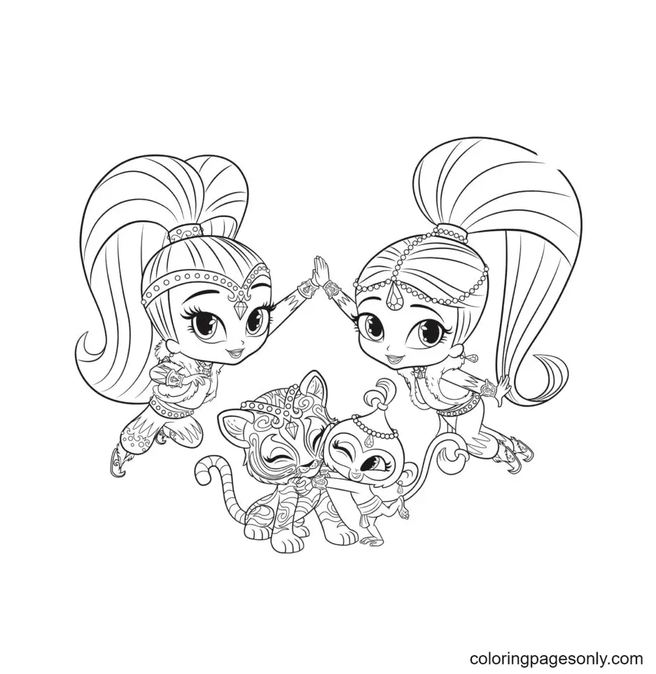 Desenhos de Shimmer e Shine Para Colorir 28