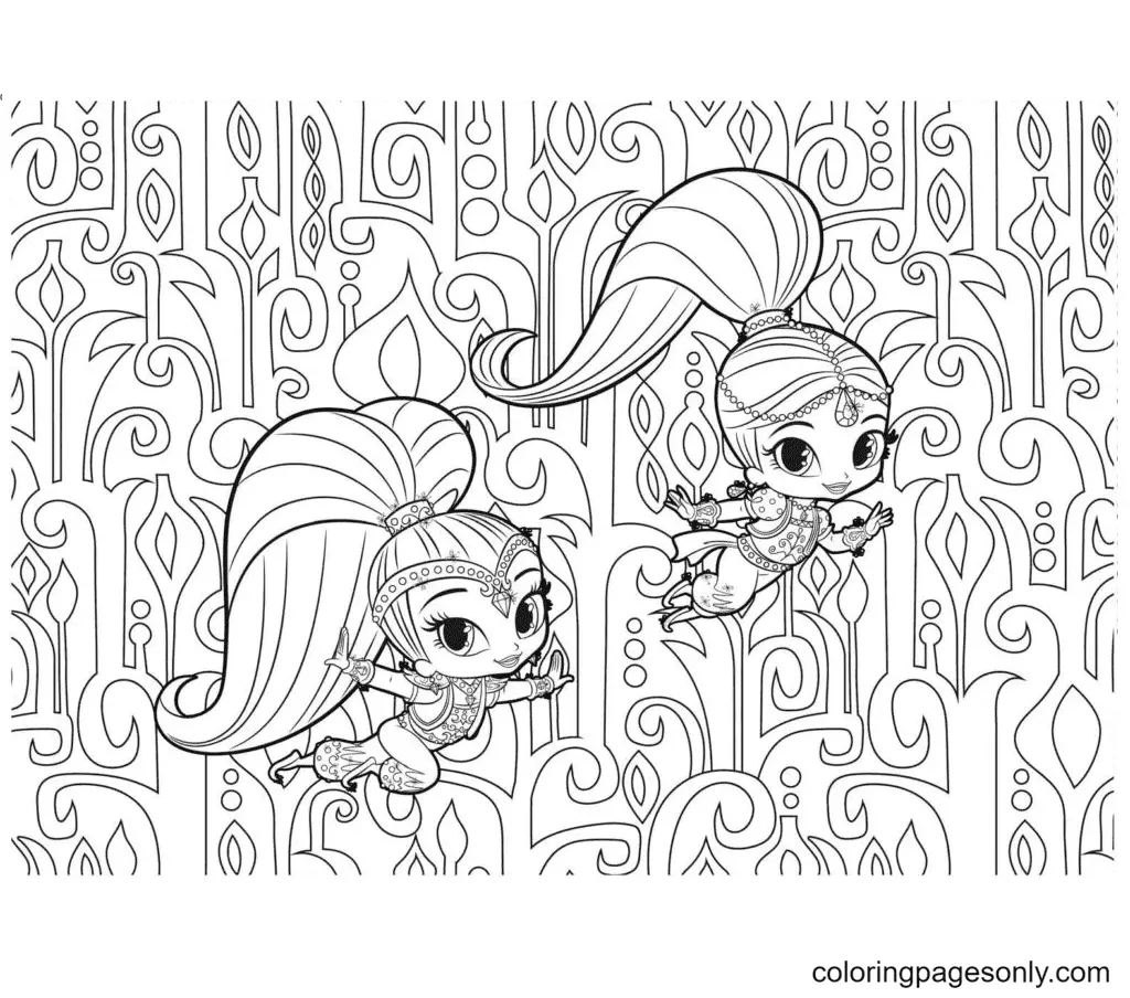 Desenhos de Shimmer e Shine Para Colorir 32