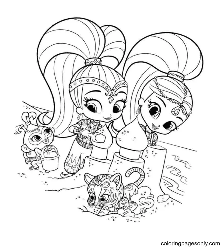 Desenhos de Shimmer e Shine Para Colorir 33