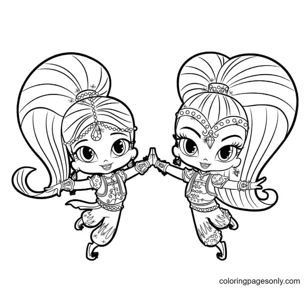 Desenhos de Shimmer e Shine Para Colorir 4