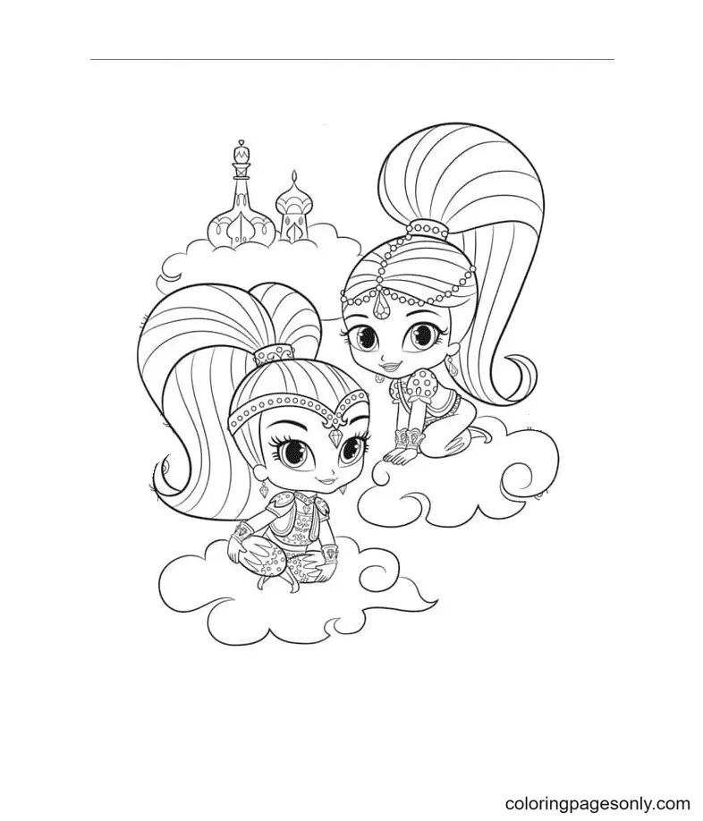 Desenhos de Shimmer e Shine Para Colorir 46