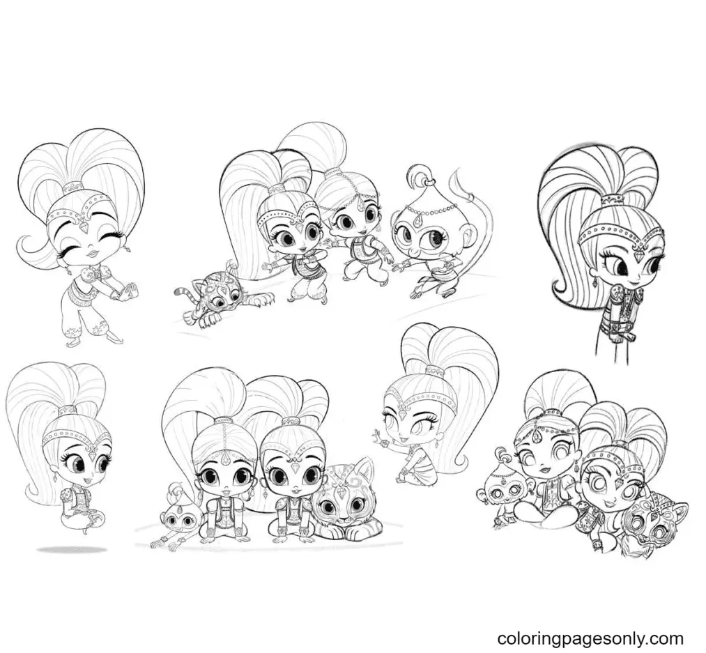 Desenhos de Shimmer e Shine Para Colorir 47