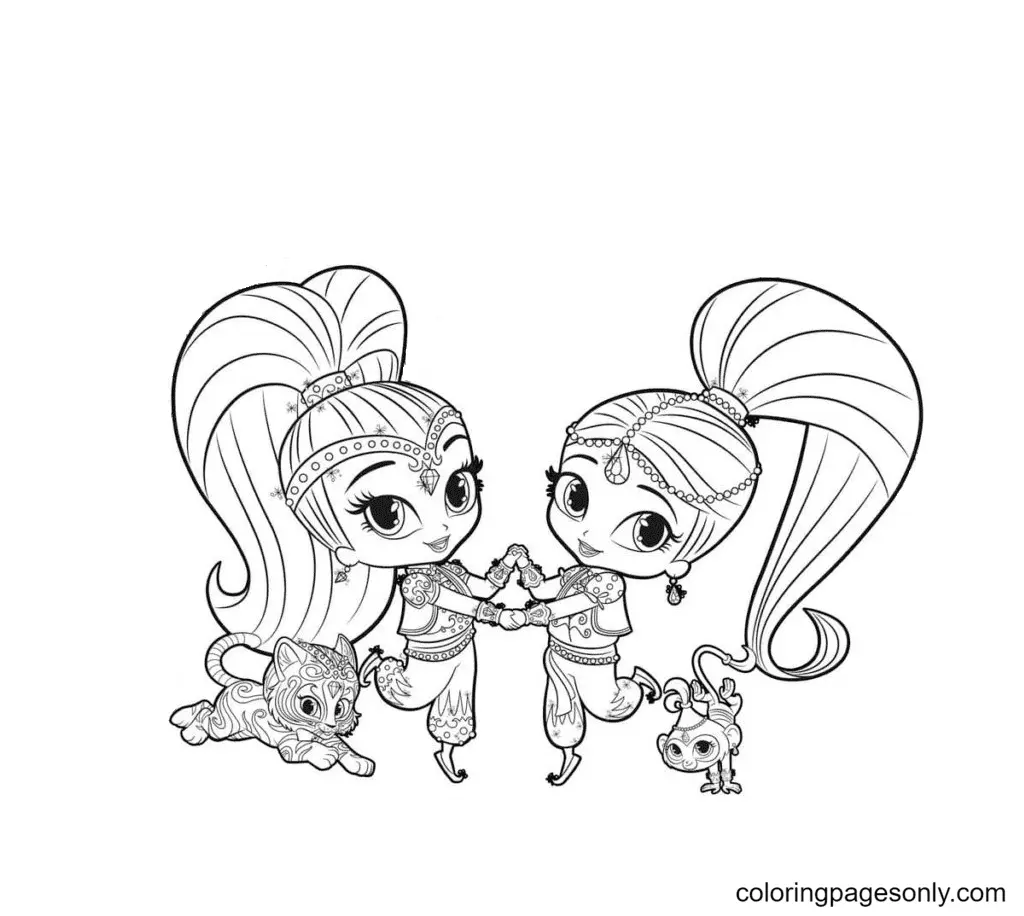 Desenhos de Shimmer e Shine Para Colorir 48