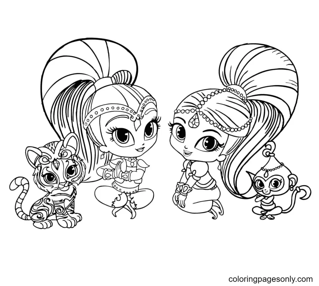 Desenhos de Shimmer e Shine Para Colorir 7