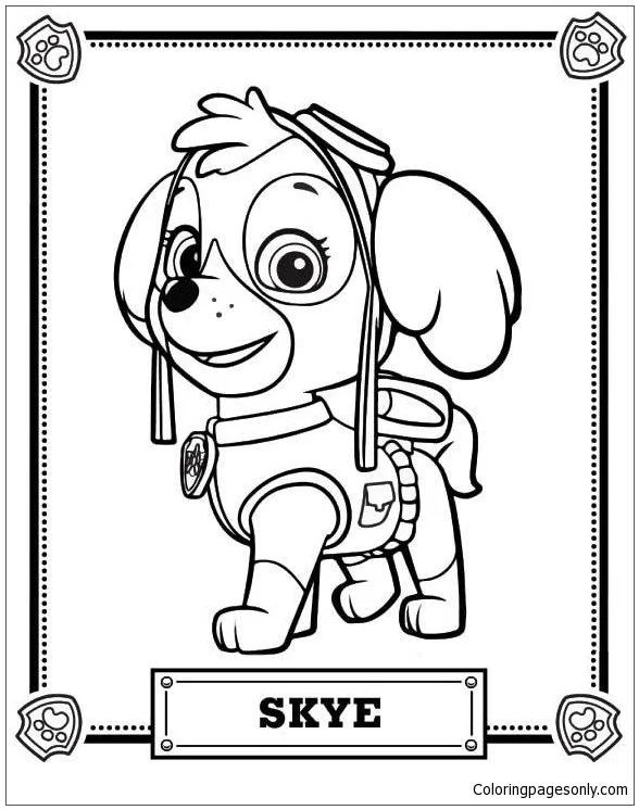 Desenhos de Skye de Patrulha Canina Para Colorir 10