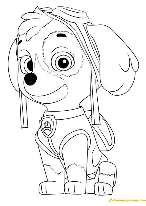 Desenhos de Skye de Patrulha Canina Para Colorir 16