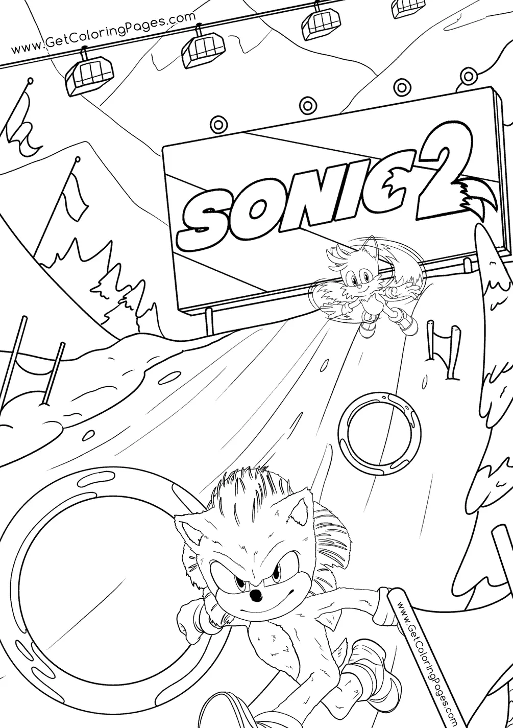 Desenhos de Sonic 2 O filme Para Colorir 22