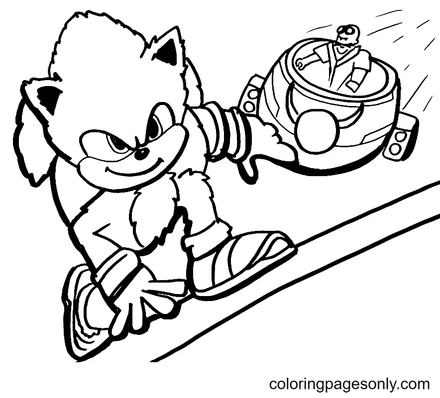 Desenhos de Sonic 2 O filme Para Colorir 30