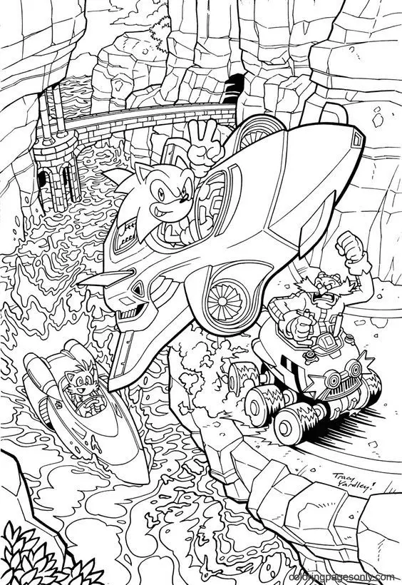 Desenhos de Sonic 2 O filme Para Colorir 31