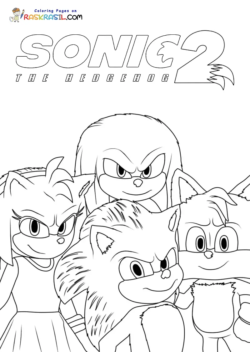 Desenhos de Sonic 2 O filme Para Colorir 6