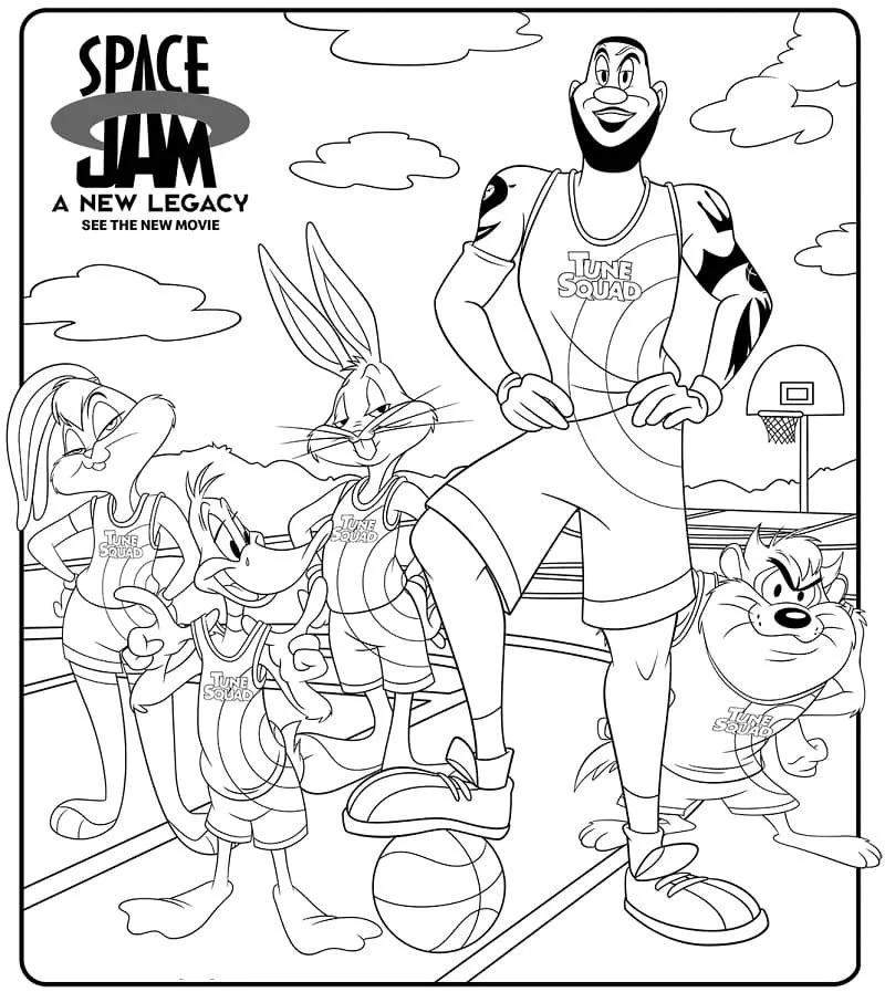 Desenhos de Space Jam Para Colorir 1