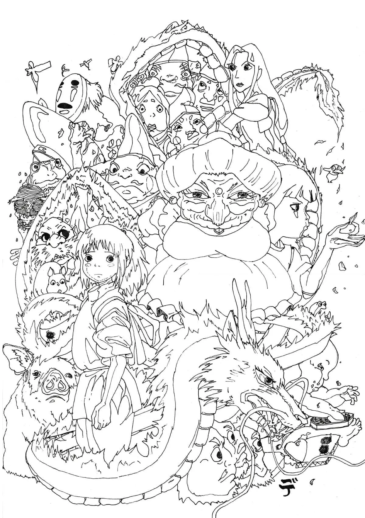 Desenhos de Spirited Away Para Colorir 1