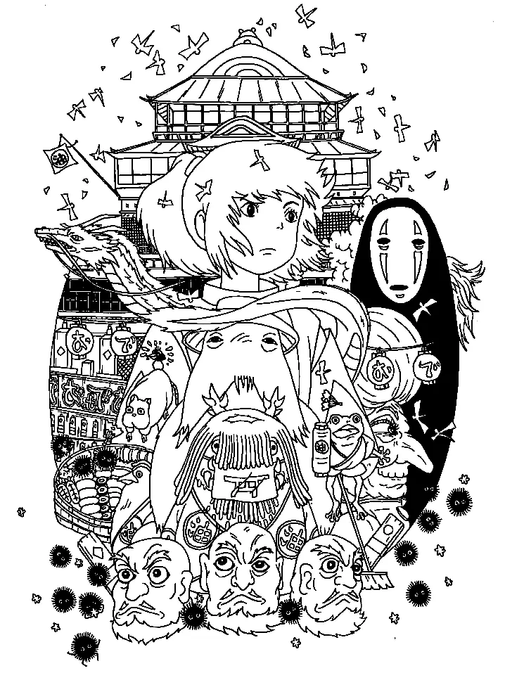 Desenhos de Spirited Away Para Colorir 2