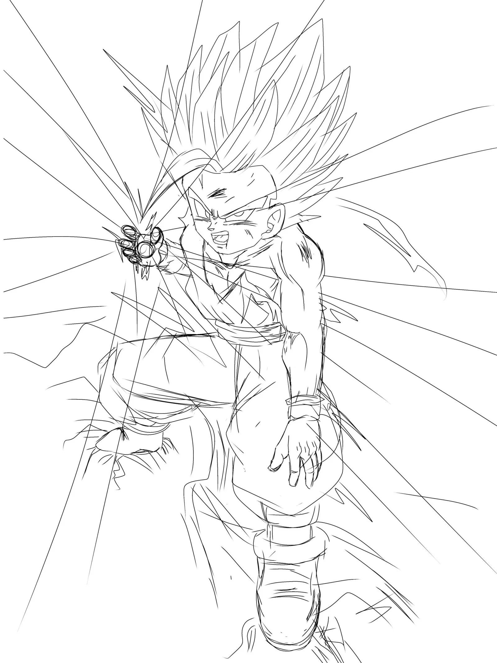 Desenhos de SSJ2 Gohan Para Colorir 16