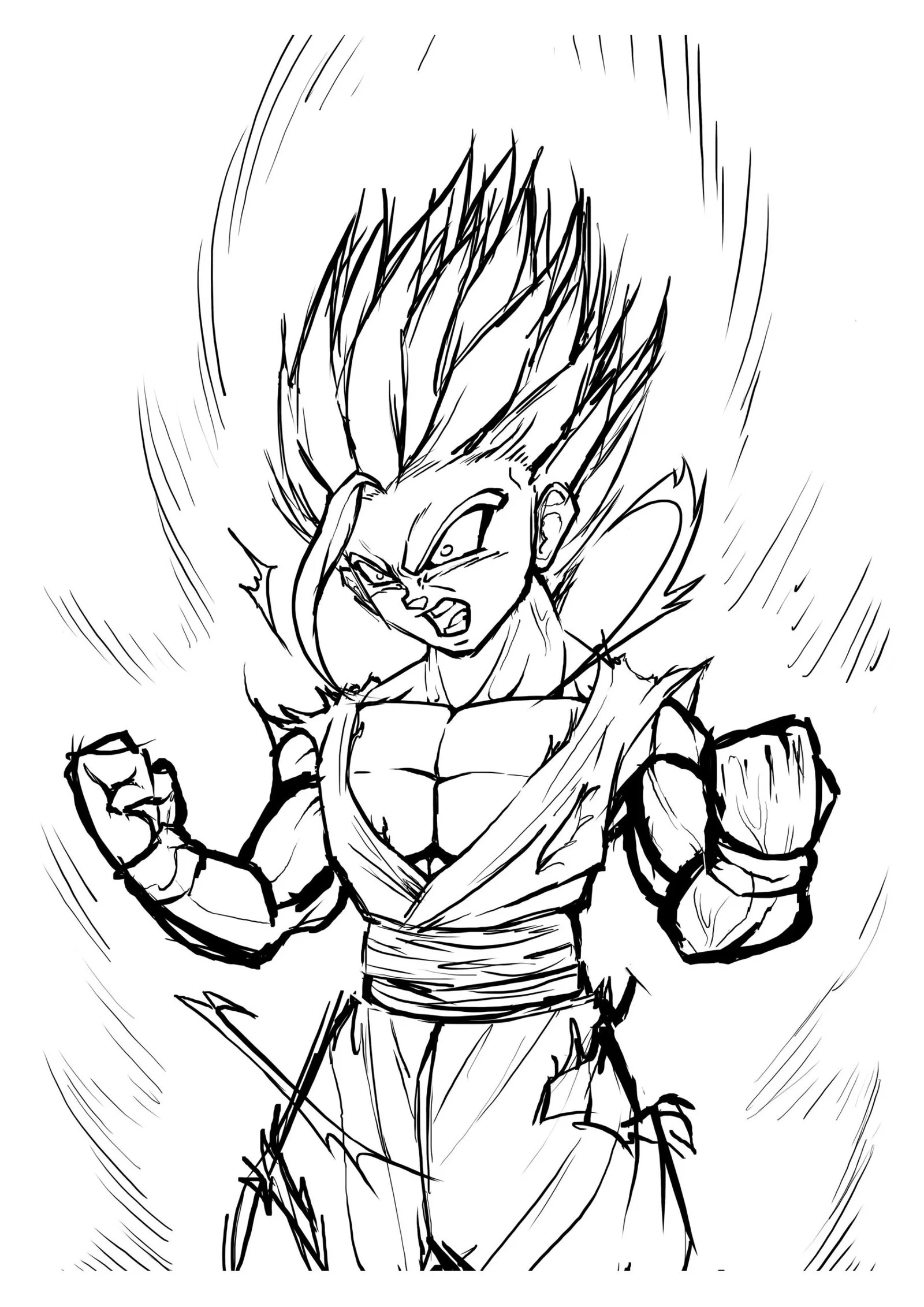 Desenhos de SSJ2 Gohan Para Colorir 20