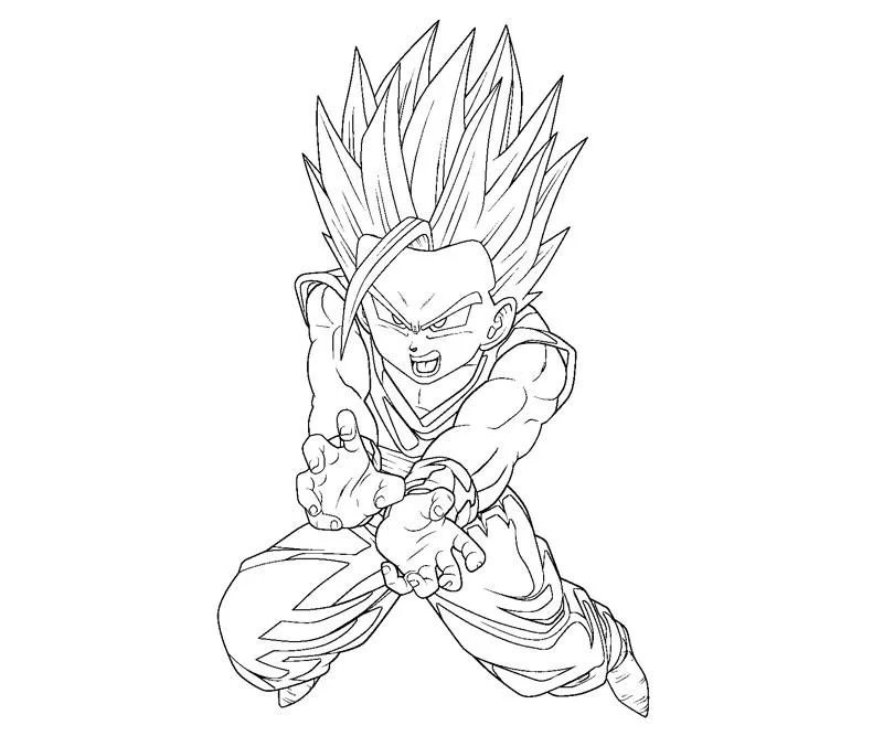 Desenhos de SSJ2 Gohan Para Colorir 24