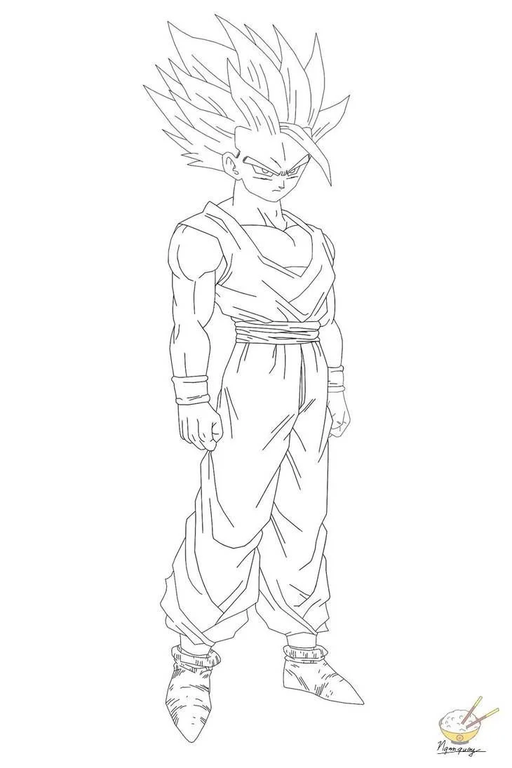 Desenhos de SSJ2 Gohan Para Colorir 8