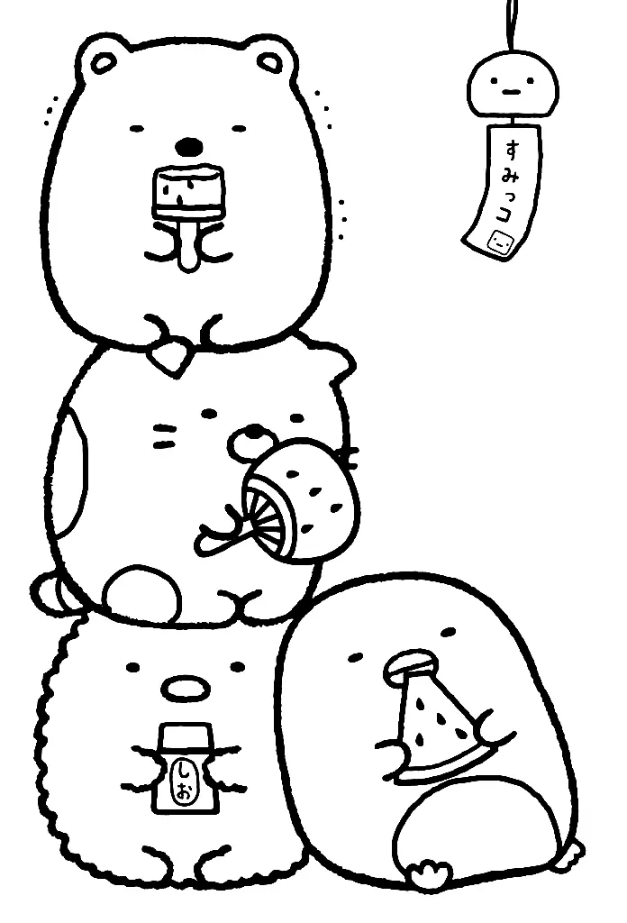 Desenhos de Sumikko Gurashi Para Colorir