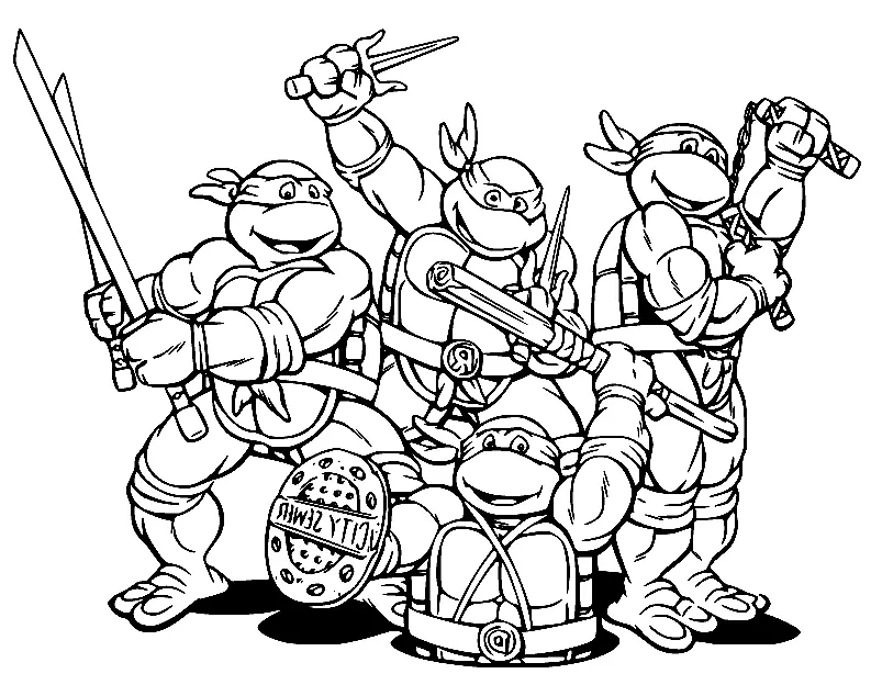 Desenhos de Tartarugas ninjas Para Colorir 1