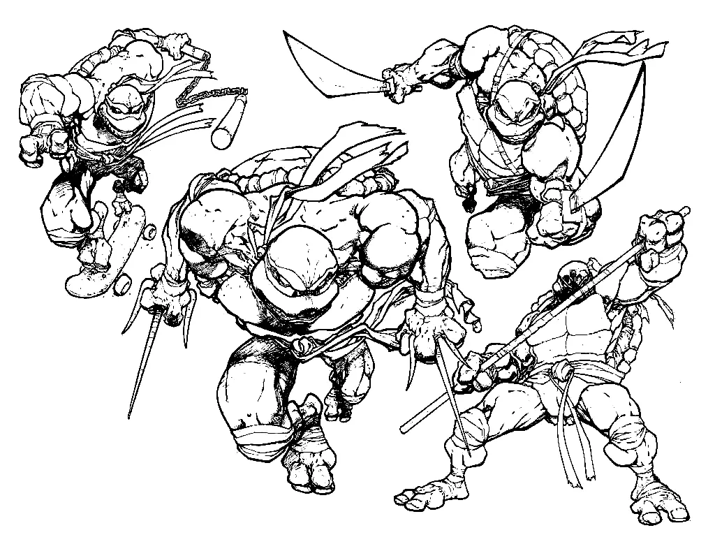 Desenhos de Tartarugas ninjas Para Colorir 17