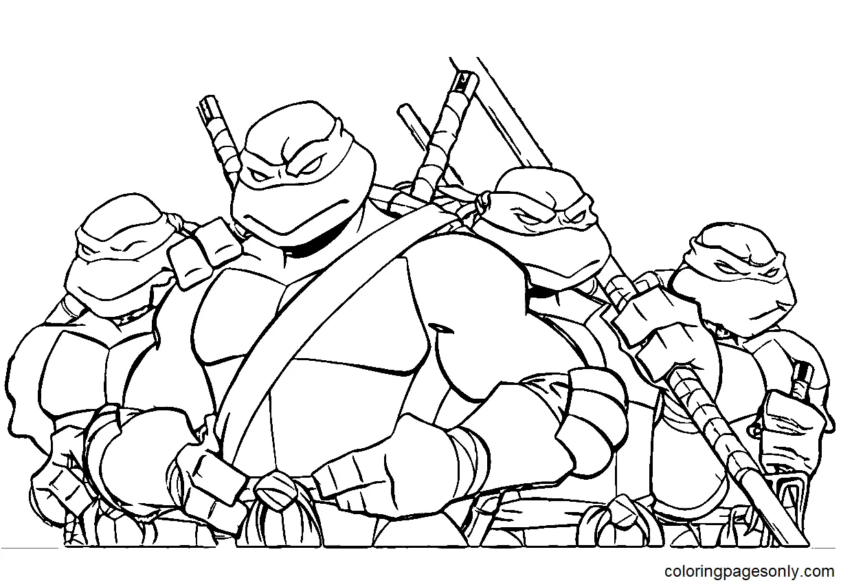 Desenhos de Tartarugas ninjas Para Colorir 45