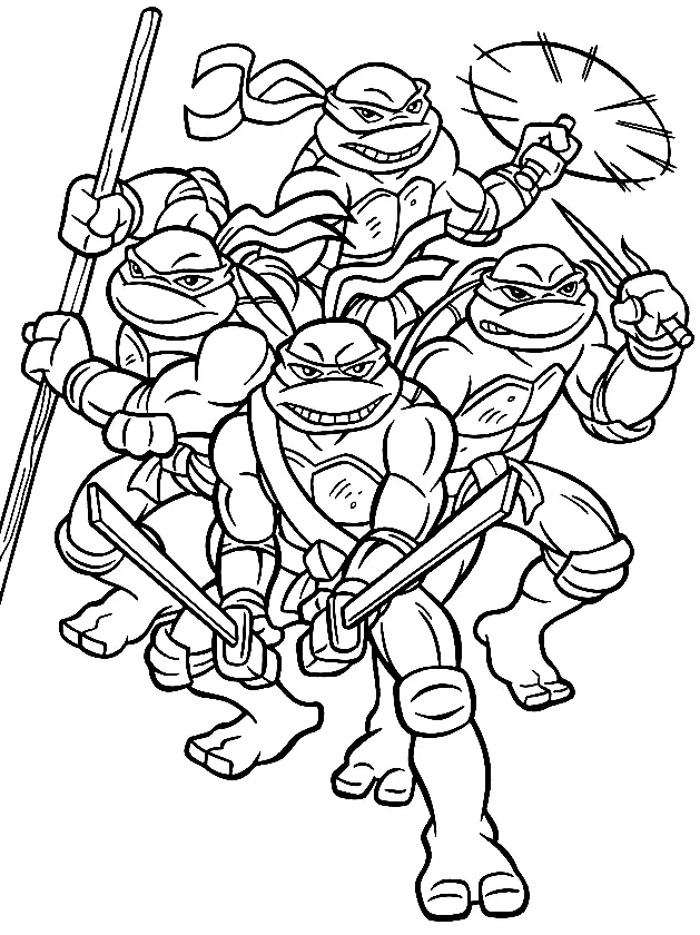 Desenhos de Tartarugas ninjas Para Colorir 46